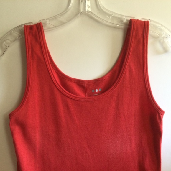 Three Dots Red Sleeveless Knit Dress Fit and Flare A-Line 100% Cotton Size M - Picture 6 of 6